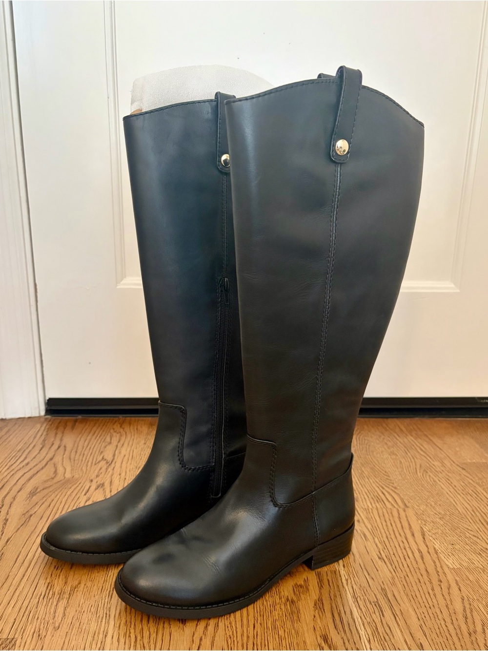 INC International Concepts Black Leather Knee-High Boots